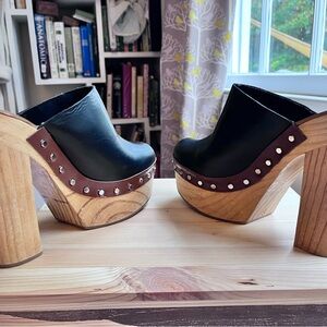 Zara Basic Collection black, brown & studded clogs. Size 39